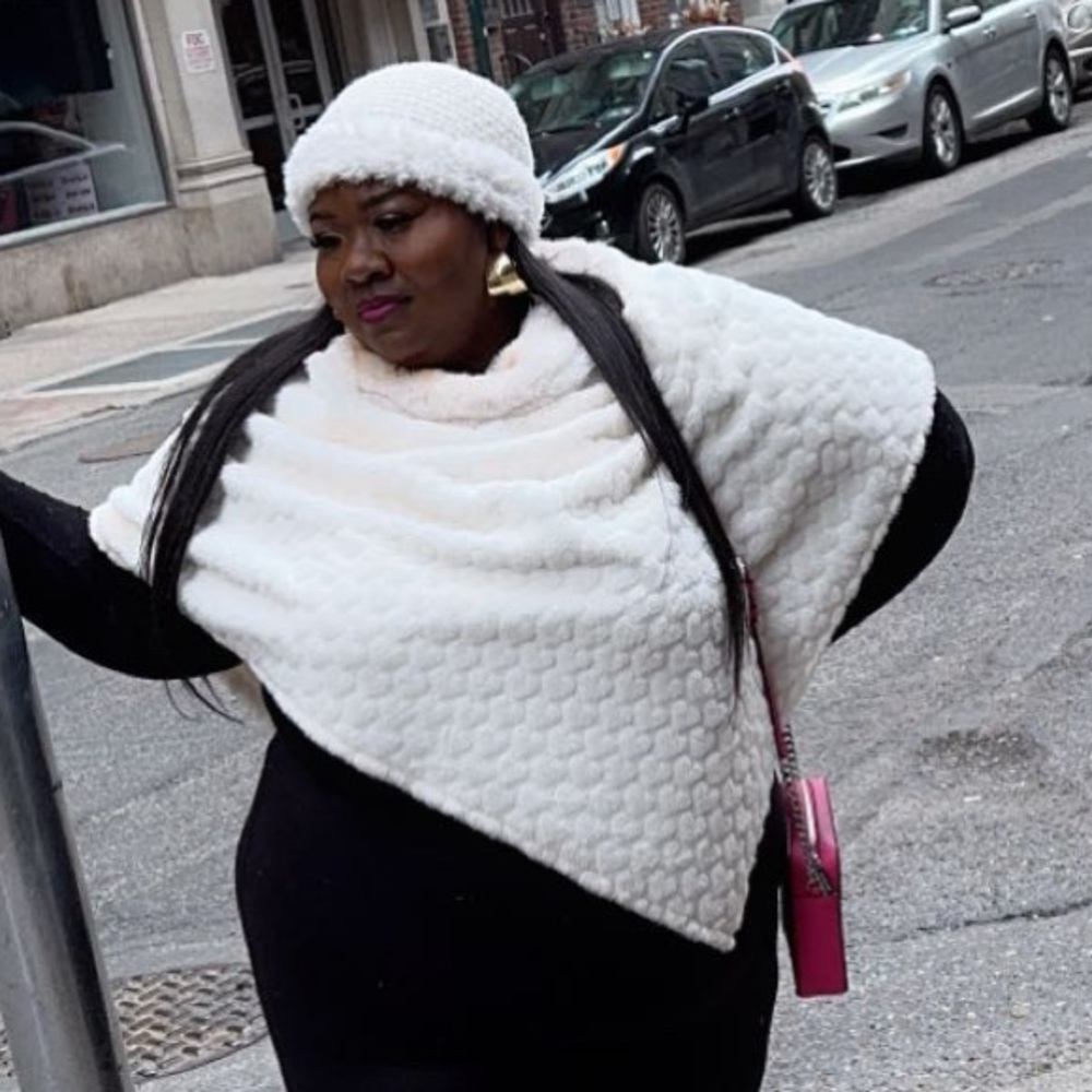 White Fur Poncho